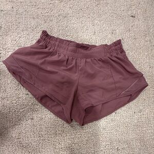 Purple Lululemon Hotty Hot shorts